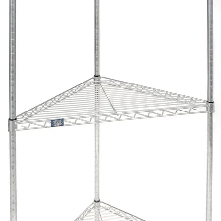 Global Industrial Corner Shelf, Chrome, 32W x 24D ST24C